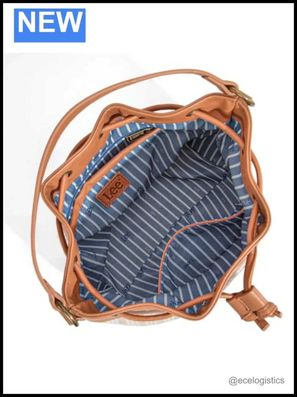 Bucket Bag with Drawstring Closure, Adjustable Crossbody Strap, Nylon Lining